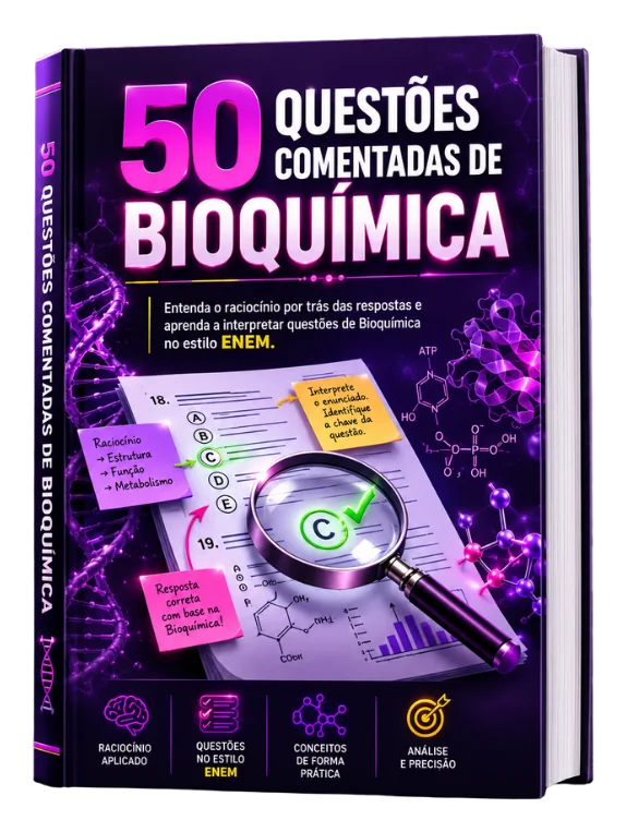 Mockup do bônus 50 Questões Comentadas de Bioquímica